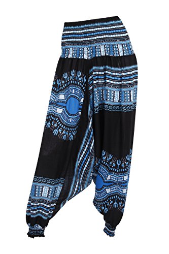 Pantalones-de-un-harn-Baggy-Drop-entrepierna-Dashiki-diseos-African-1-Light-Blue-Talla-nica-0