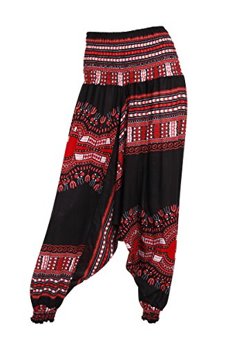 Pantalones-de-un-harn-Baggy-Drop-entrepierna-Dashiki-diseos-African-1-Red-Talla-nica-0