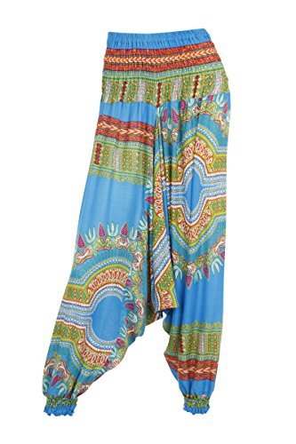 Pantalones-de-un-harn-Baggy-Drop-entrepierna-Dashiki-diseos-African-2-Light-Blue-Talla-nica-0