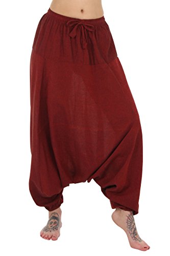 Pantalones-de-un-harn-Baggy-Drop-entrepierna-Plain-multicolor-Wine-S-0-0