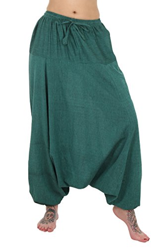 Pantalones-de-un-harn-Baggy-Drop-entrepierna-Plain-multicolor-verde-S-0