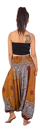 Lofbaz-Jumpsuit-Pantalones-Harem-de-cintura-Ojo-de-la-flor-fruncido-para-Mujeres-0-0