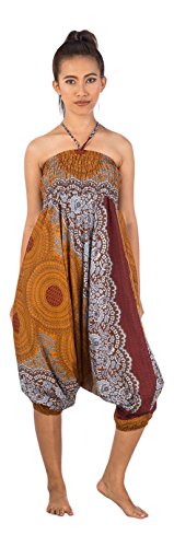 Lofbaz-Jumpsuit-Pantalones-Harem-de-cintura-Ojo-de-la-flor-fruncido-para-Mujeres-0-1
